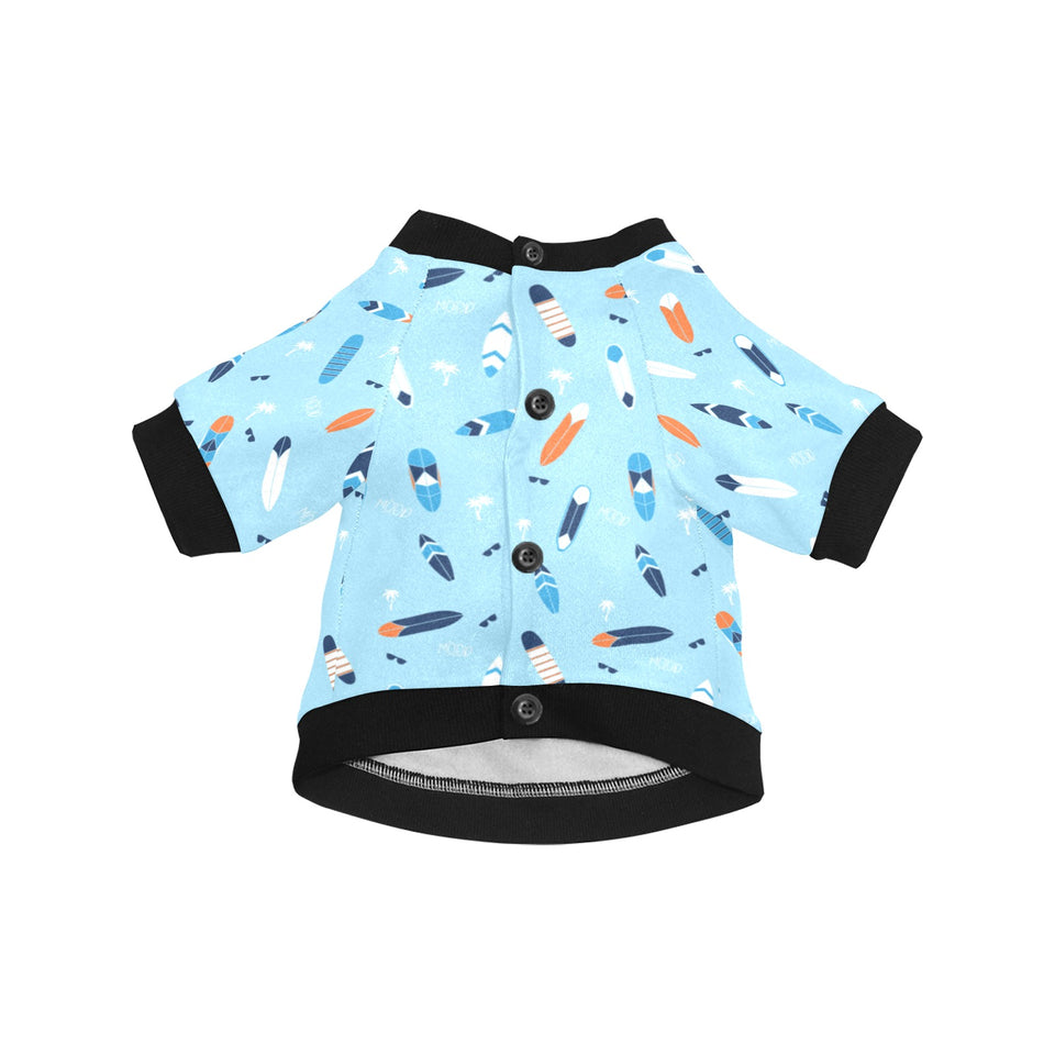 Surfboard Pattern Print Design 05 All Over Print Pet Dog Round Neck Fuzzy Shirt