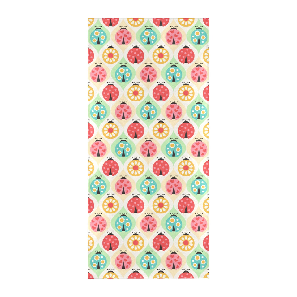 Ladybug Pattern Print Design 02 Beach Towel