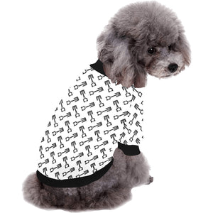 Engine Piston Theme Background Pattern Print Desig All Over Print Pet Dog Round Neck Fuzzy Shirt