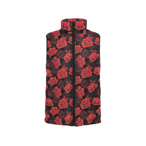 Rose Pattern Print Design 01 Men's Padded Vest