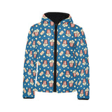 Popcorn Pattern Print Design 03 Kids' Boys' Girls' Padded Hooded Jacket