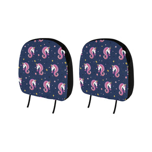 Unicorn Head Pattern Car Headrest Cover