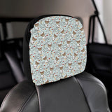 Teddy Bear Pattern Print Design 02 Car Headrest Cover