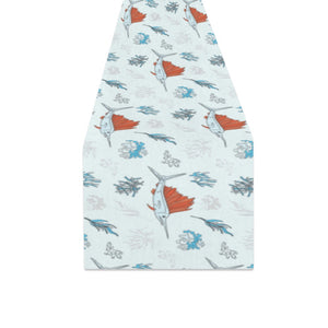 Swordfish Pattern Print Design 03 Table Runner