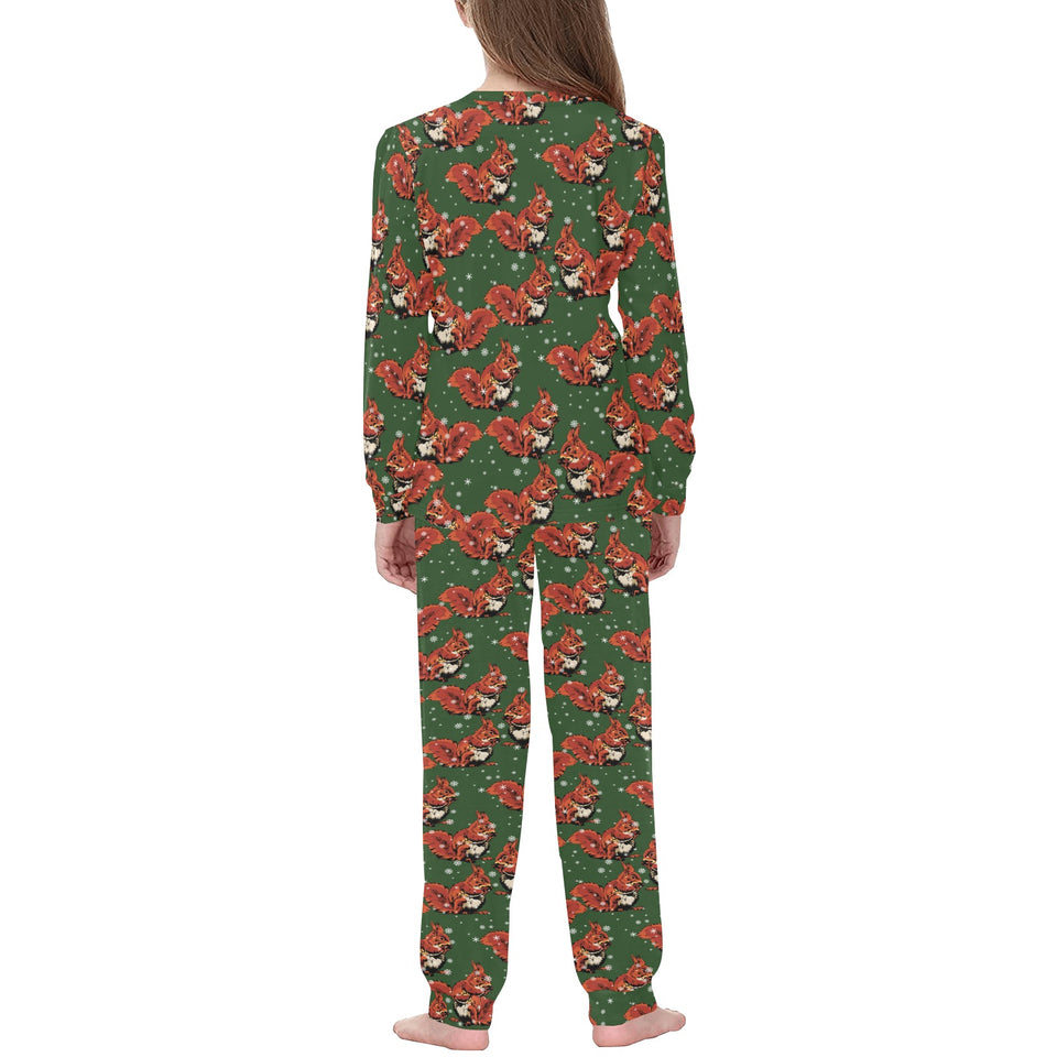 Squirrel Pattern Print Design 03 Kids' Boys' Girls' All Over Print Pajama Set