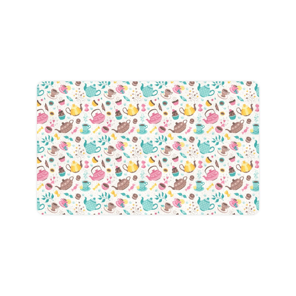 Tea pots Pattern Print Design 05 Doormat