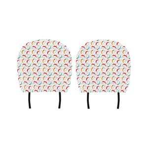 Red Green Yellow Chili Pattern Car Headrest Cover