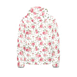 Rose Pattern Print Design 02 Kids' Boys' Girls' Padded Hooded Jacket