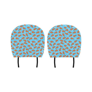 Clown Fish Pattern Print Design 05 Car Headrest Cover