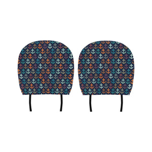 Colorful Anchor Dot Stripe Pattern Car Headrest Cover