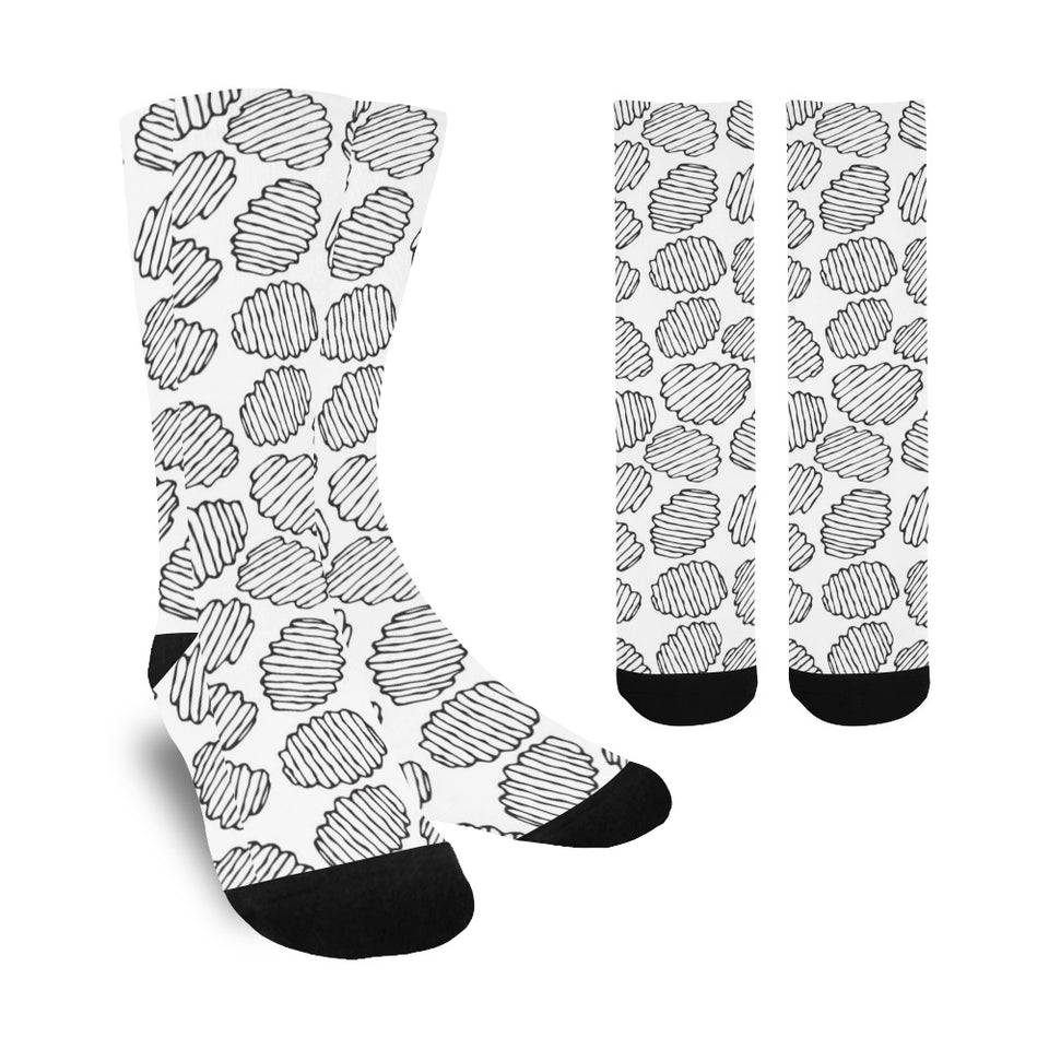 Potato Chips Pattern Print Design 03 Crew Socks