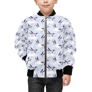 Swallow Pattern Print Design 03 Kids' Boys' Girls' Bomber Jacket