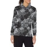 Dice Pattern Print Design 05 Women's Long Sleeve Polo Shirt