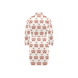 Pretzels Pattern Print Design 01 Men's Long Sleeve Belted Night Robe