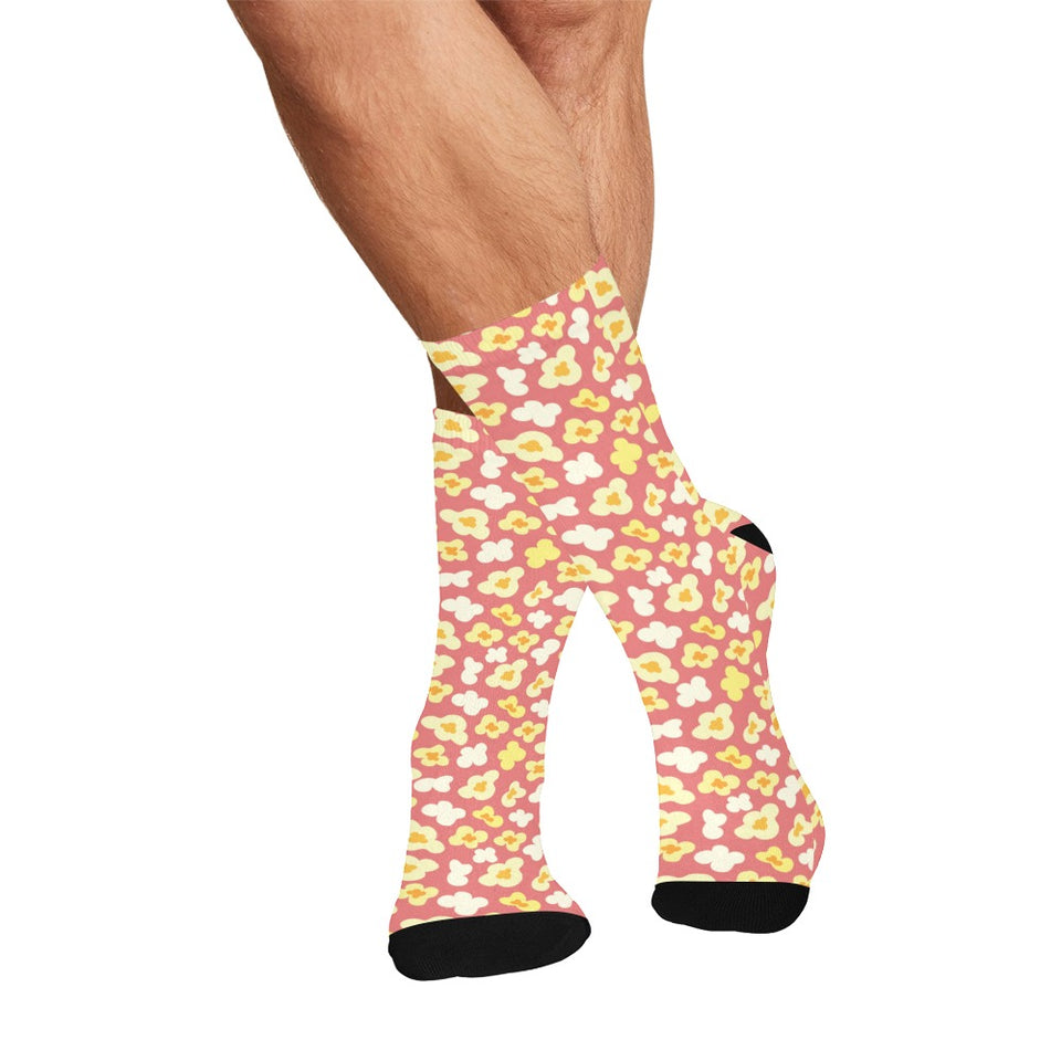 Popcorn Pattern Print Design 01 Crew Socks