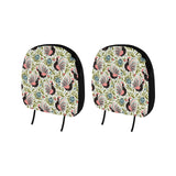 Rooster Chicken Leaves Pattern Car Headrest Cover