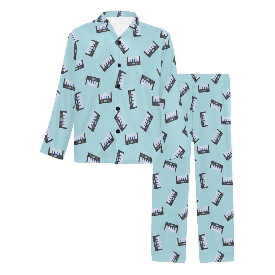 Piano Pattern Print Design 05 Men's Long Pajama Set