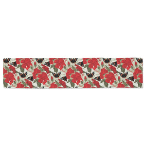 Hibiscus Pattern Print Design 04 Table Runner