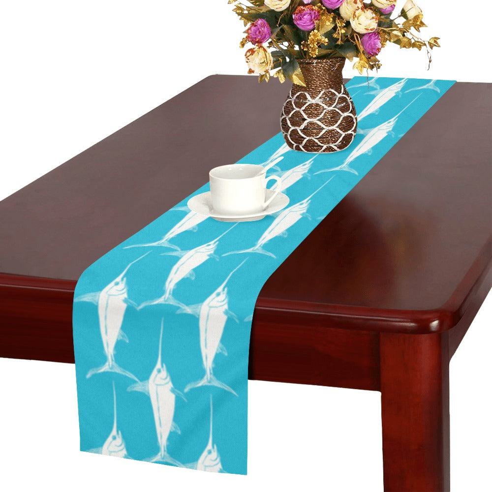 Swordfish Pattern Print Design 02 Table Runner