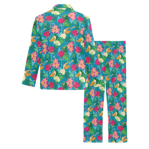 Pelican Pattern Print Design 03 Men's Long Pajama Set