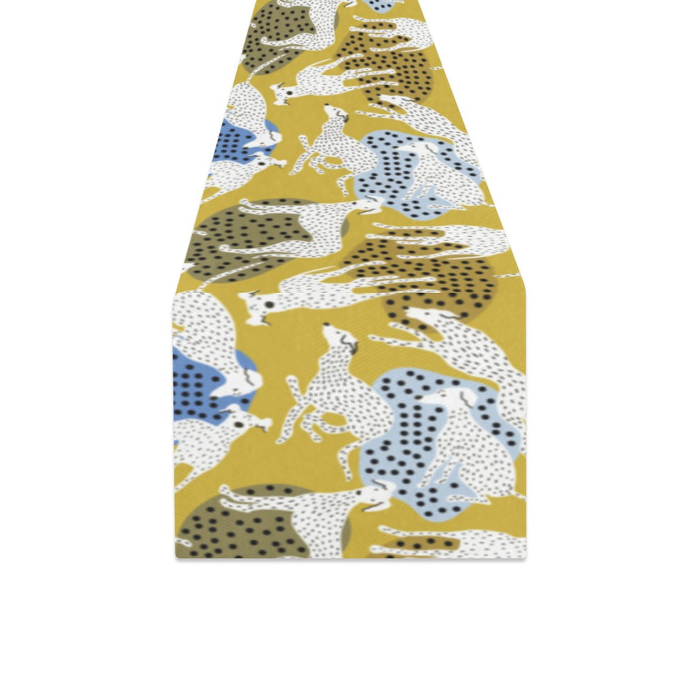 Greyhound Pattern Print Design 02 Table Runner