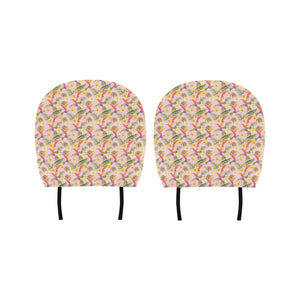 Hummingbird Pattern Print Design 03 Car Headrest Cover