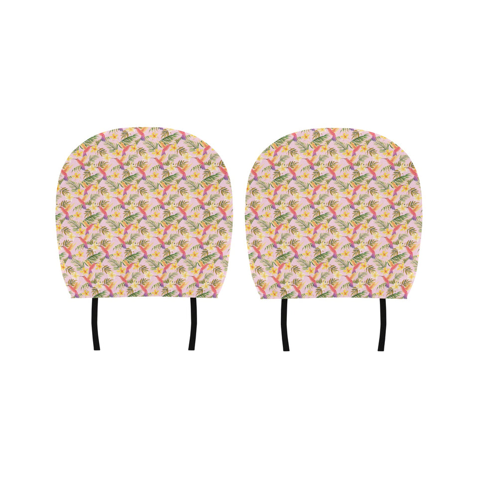 Hummingbird Pattern Print Design 03 Car Headrest Cover