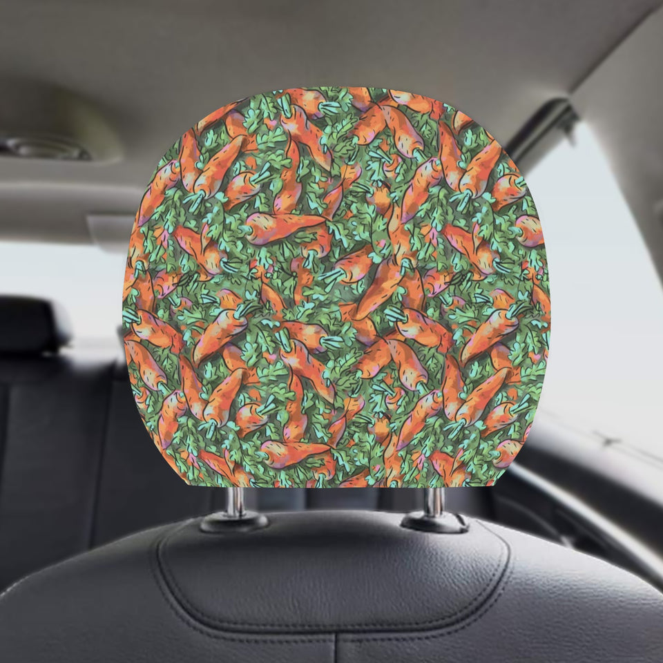 Carrot Pattern Print Design 04 Car Headrest Cover