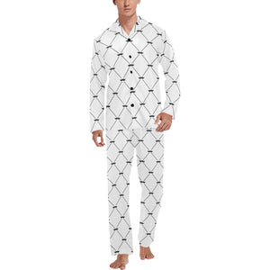 Mustache Beard Pattern Print Design 02 Men's Long Pajama Set