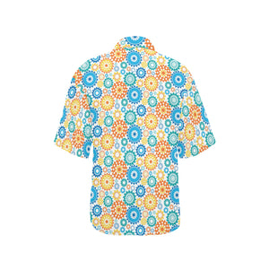 Gear Pattern Print Design 04 Women's All Over Print Hawaiian Shirt