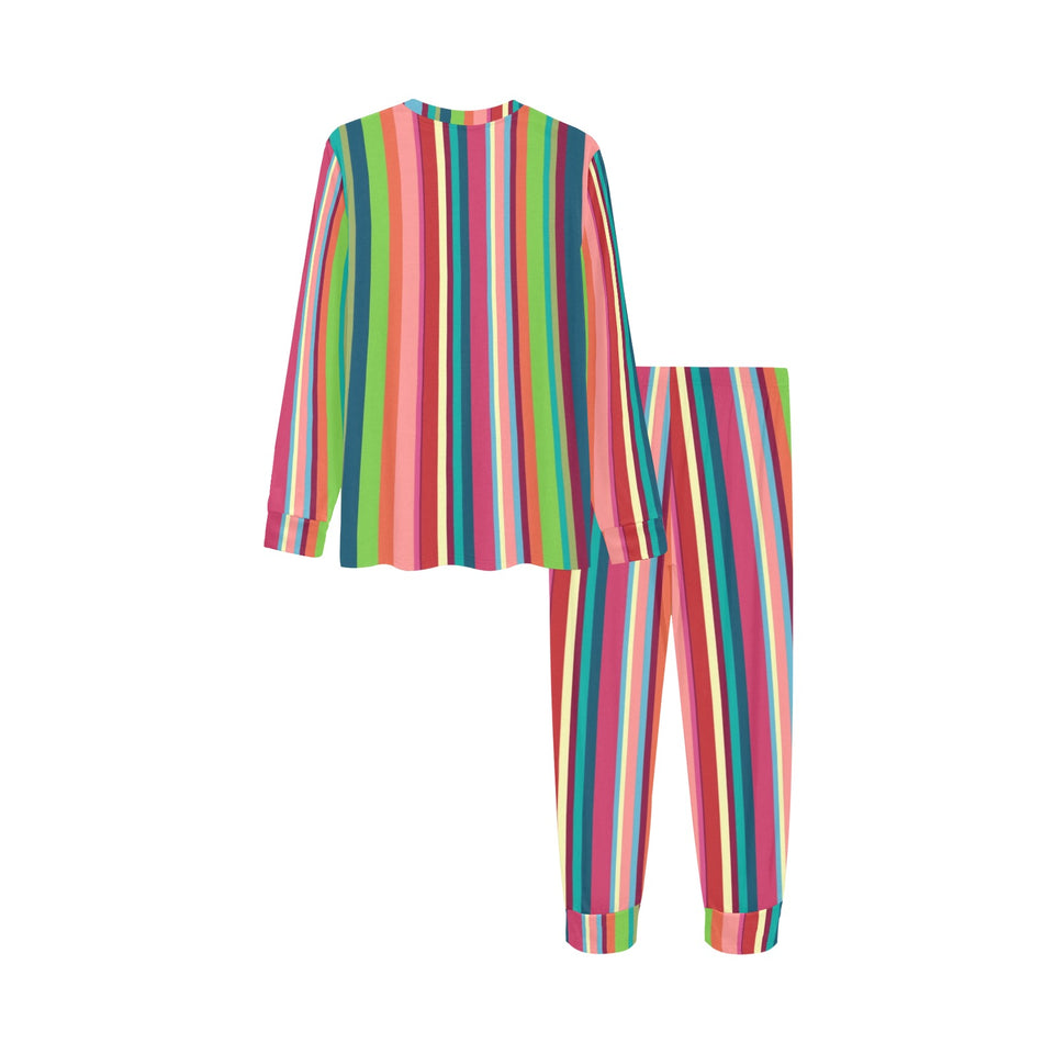 Rainbow Stripe Pattern Kids' Boys' Girls' All Over Print Pajama Set