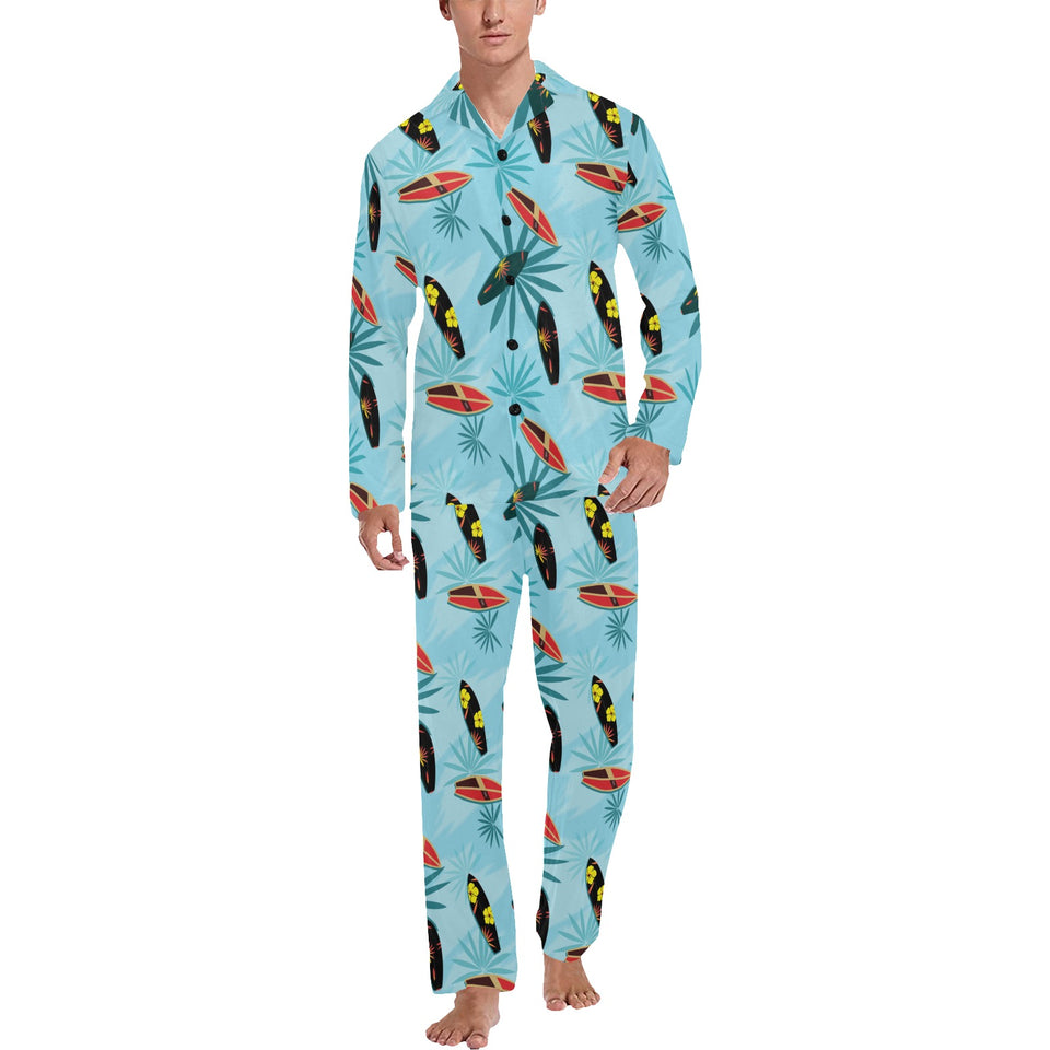 Surfboard Pattern Print Design 03 Men's Long Pajama Set