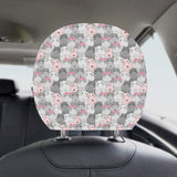 Hippopotamus Pattern Print Design 03 Car Headrest Cover