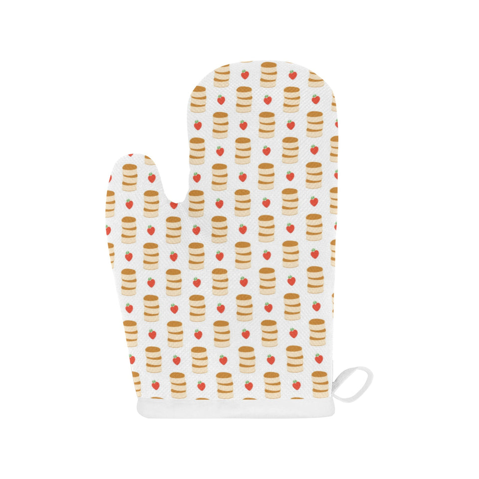 Pancake Pattern Print Design 02 Heat Resistant Oven Mitts