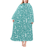 Math Pattern Print Design 05 Blanket Robe with Sleeves