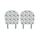 Peacock Pink Flower Pattern Car Headrest Cover