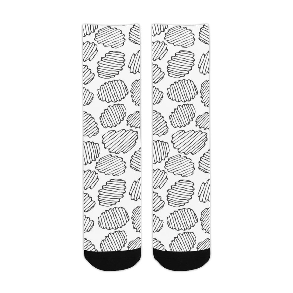 Potato Chips Pattern Print Design 03 Crew Socks