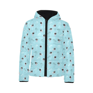 Ostrich Pattern Print Design 05 Kids' Boys' Girls' Padded Hooded Jacket