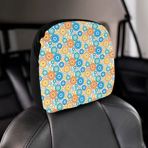 Gear Pattern Print Design 04 Car Headrest Cover