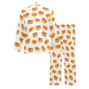 Pancake Pattern Print Design 04 Men's Long Pajama Set