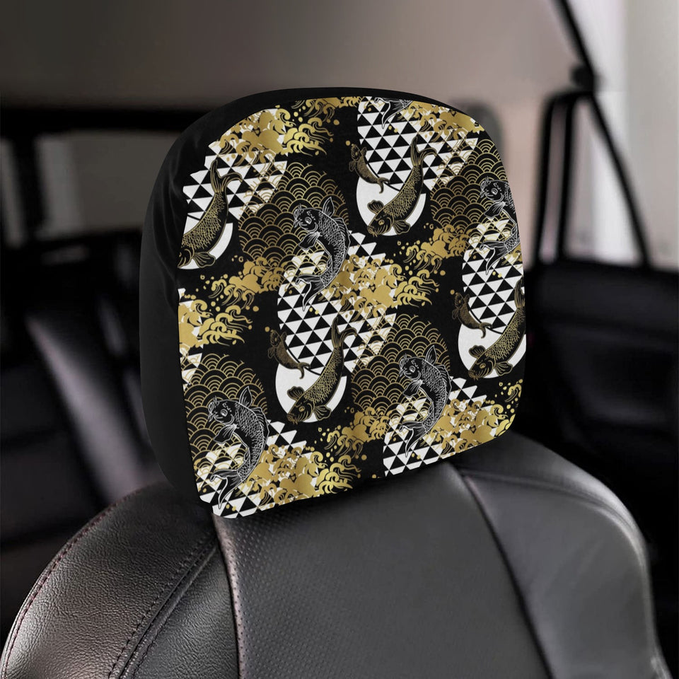 Koi Fish Carp Fish Japanese Pattern Car Headrest Cover