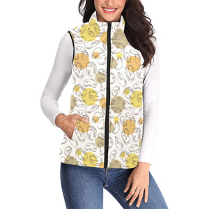 Potato Chips Pattern Print Design 02 Women's Padded Vest