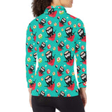 Ninja Sushi Pattern Women's Long Sleeve Polo Shirt