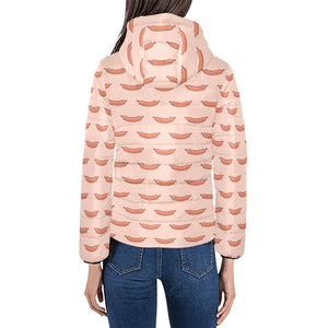 Sausage Pattern Print Design 01 Women's Padded Hooded Jacket