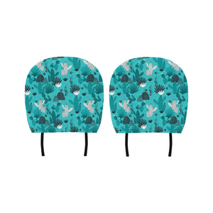 Green Cactus Pattern Car Headrest Cover