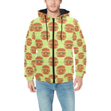 Hamburger Pattern Print Design 02 Men's Padded Hooded Jacket(ModelH42)