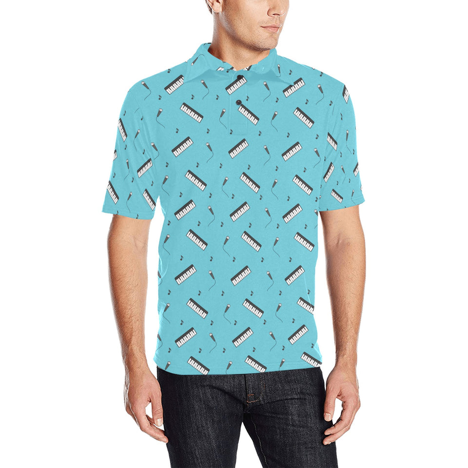 Piano Pattern Print Design 01 Men's All Over Print Polo Shirt