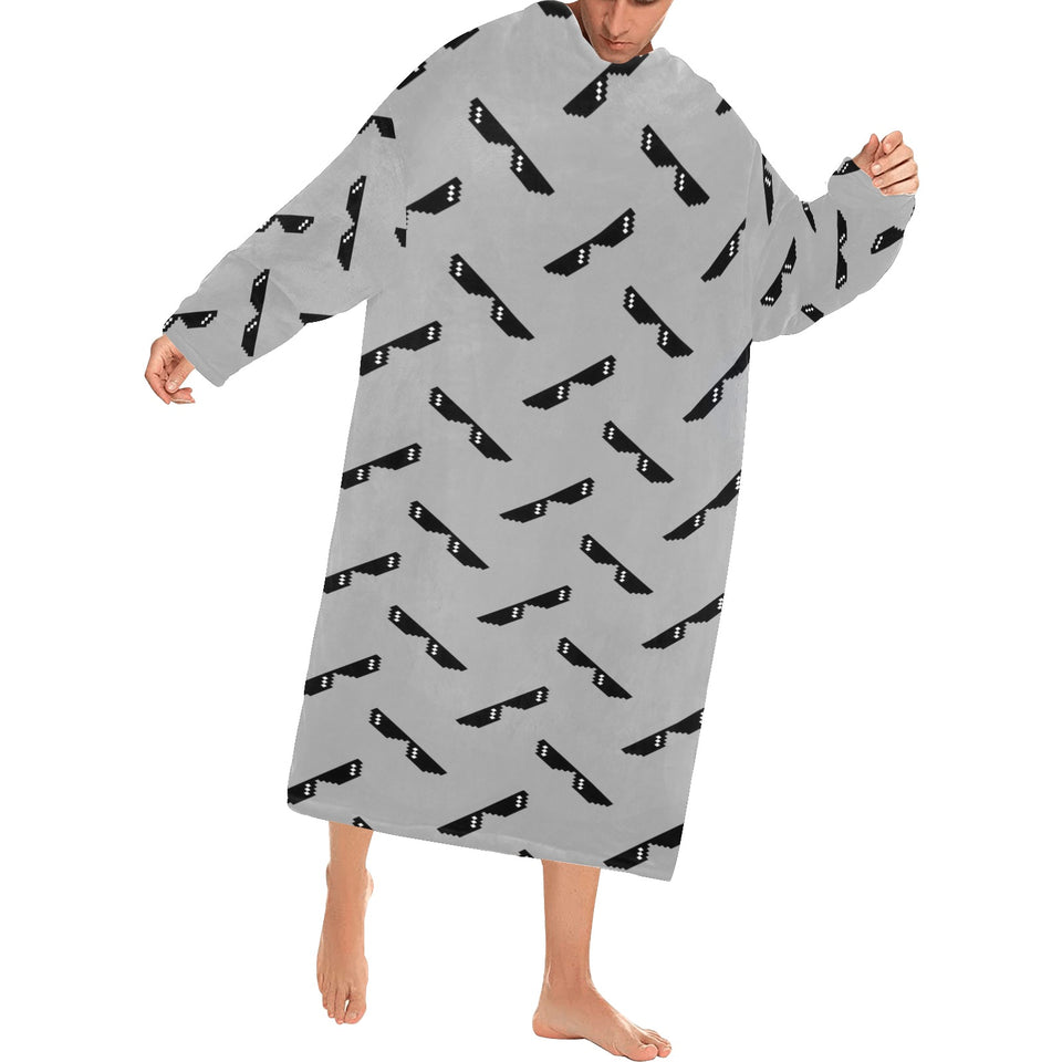 Sun Glasses Pattern Print Design 05 Blanket Robe with Sleeves