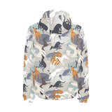 Greyhound Pattern Print Design 04 Men's Padded Hooded Jacket(ModelH42)