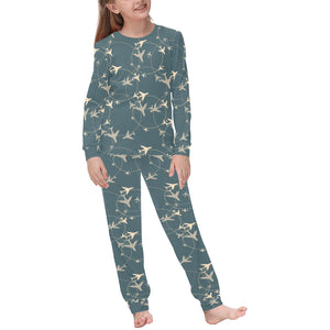 Airplane Circle Pattern Kids' Boys' Girls' All Over Print Pajama Set